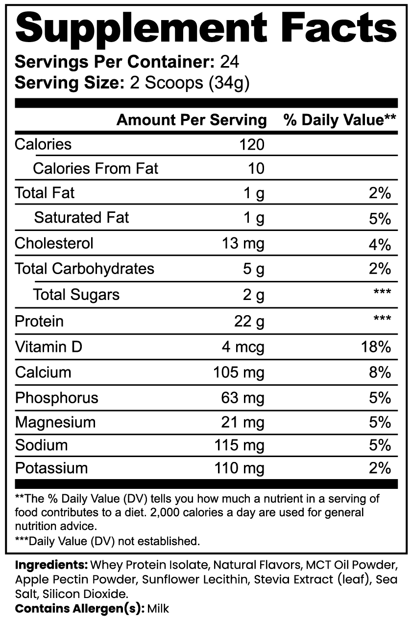 Vanilla Protein Powder – Whey Protein Isolate – Protein Support