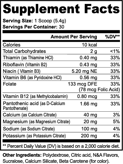 <strong>Suggested use: </strong>Measuring with the scooper located inside the jar, mix each scoop, to desired taste, with 14-20 ounces (414-591 ml) of water (2 scoops with 28-40 ounces (828 ml-1.2 1) of water).